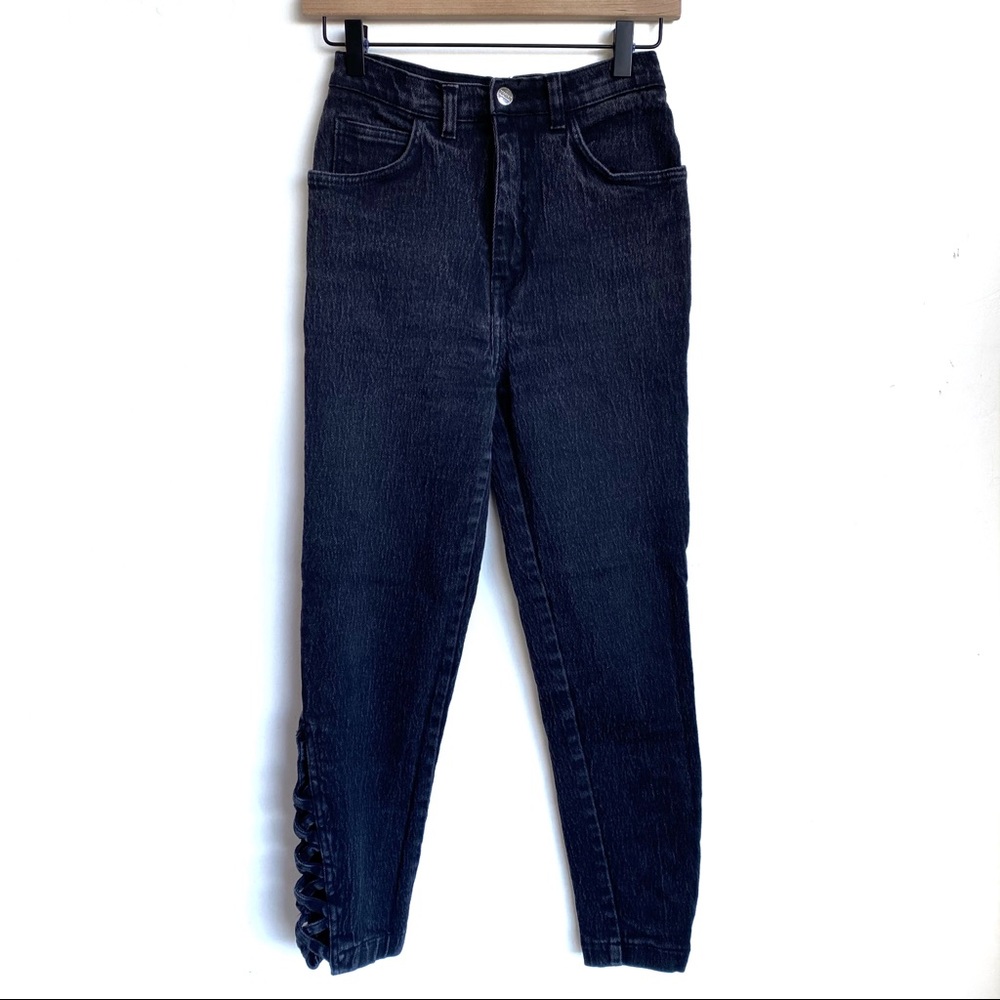 Vtg Stefano International Black High Rise Jeans